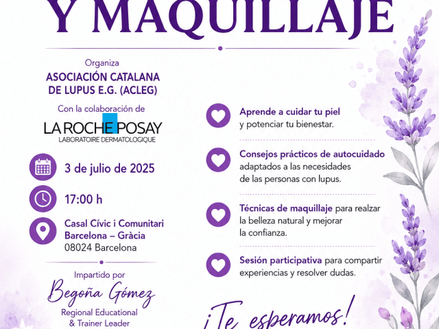 cartel de taller autocuidado y maquillaje